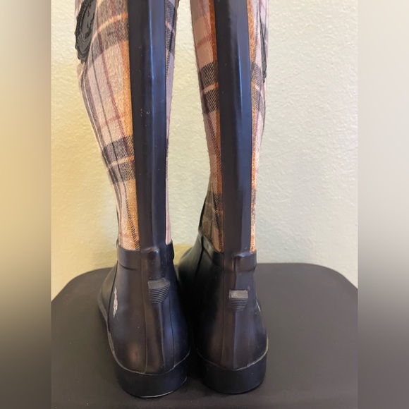 RL US Polo Association 2 Lillian Tall Rain Boots Plaid Upper Leg Print 8M - Picture 6 of 16